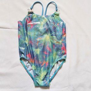 Wave Zone Girls One Piece Multicolor Easy Strap Bathing Suit Size 4T